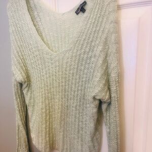 Free People Soft Sage V-Neck Sweater